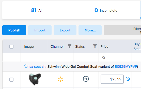 Product Listing Categories